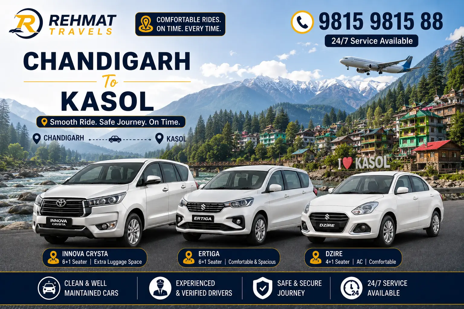 Chandigarh To Kasol Taxi Service - Rehmat Travels